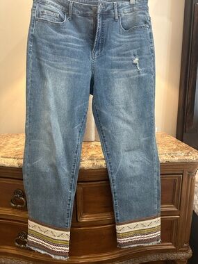 Tru Luxe Jeans Medium Blue Denim Waistband Detail